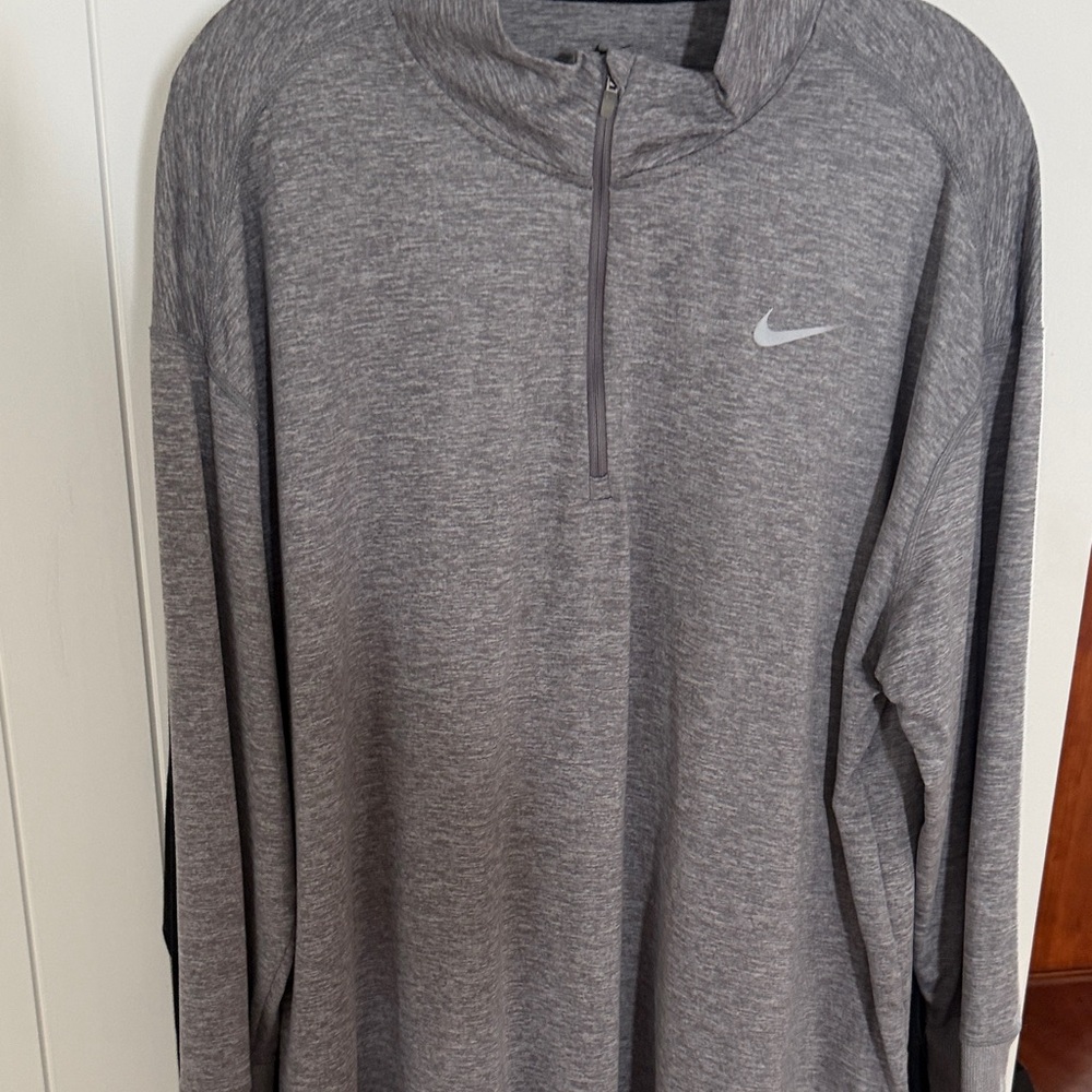 Nike Heather Gray Half-Zip Top
